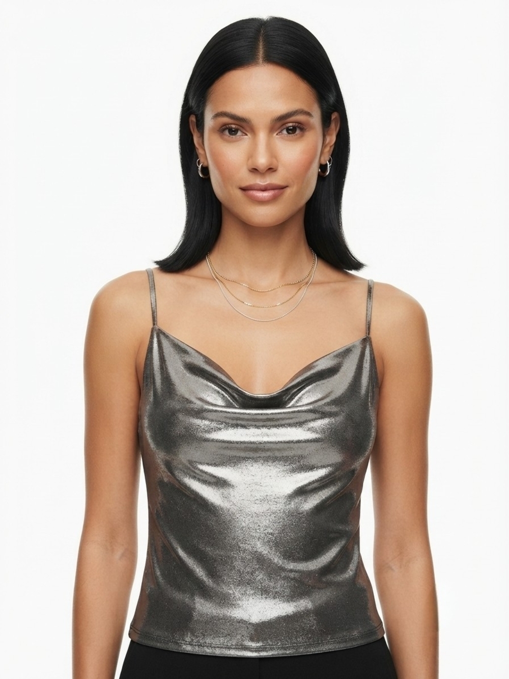 H&M - Silver Shimmer Cowl Neck Camisole